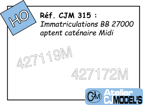 CJM 315 : Immatriculations pour BB 27000M