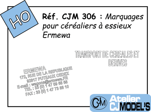 CJM 306 : Marquages pour céréalier Ermewa