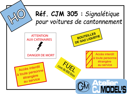 CJM 305 : Signalétique pour voitures d'hébergements