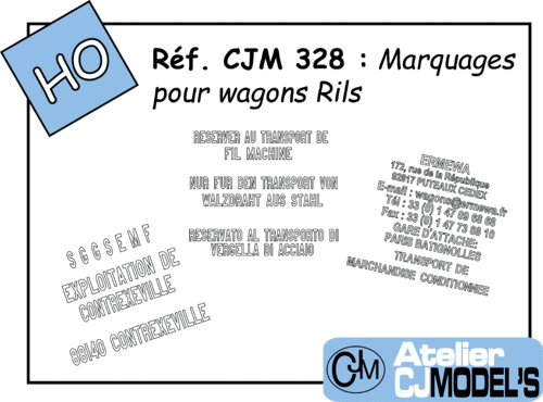 CJM 328 : Marquages pour wagons bâchés Rils