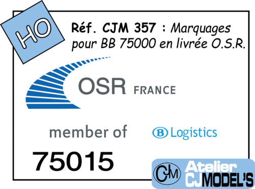 CJM 357 : Marquages pour BB75000 en livrée OSR