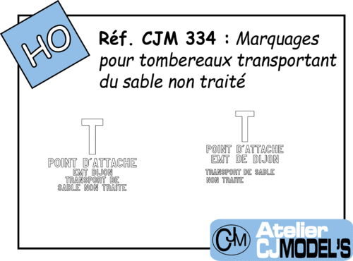 CJM 334 : Marquages pour tombereaux transportant du sable non traité