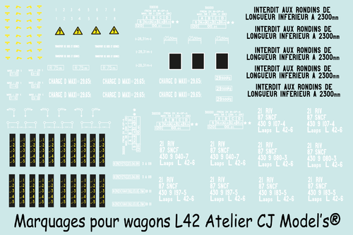 CJM 368 : Marquages pour wagons Laaps L42