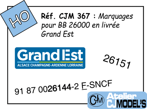 CJM 367 : Livrée Grand Est pour BB 26000