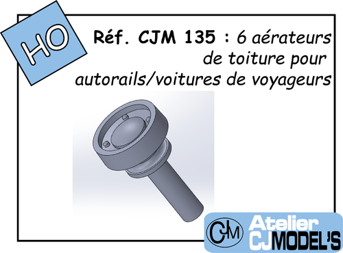 CJM 135 : 6 aérateurs de toiture autorail/voiture voyageur